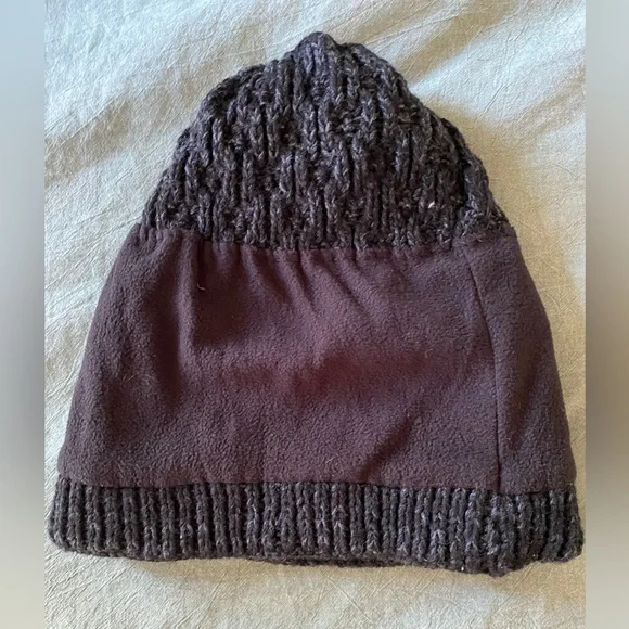 Charcoal beanie with fleece lining cozy winter hat large - Picture 2 of 3